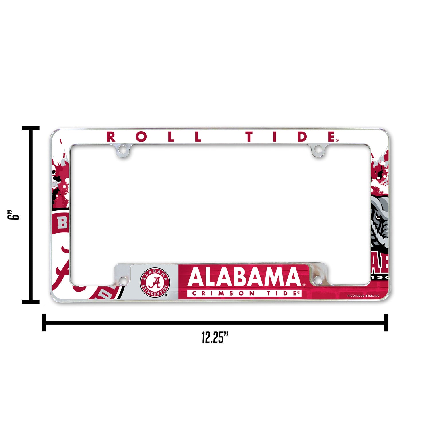 NCAA Alabama Crimson Tide All Over Chrome Frame Fan Gear NCAA Alabama Crimson Tide
