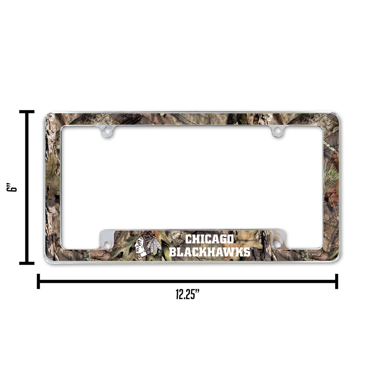 NHL Chicago Blackhawks All Over Chrome License Plate Frame Fan Gear NHL Chicago Blackhawks
