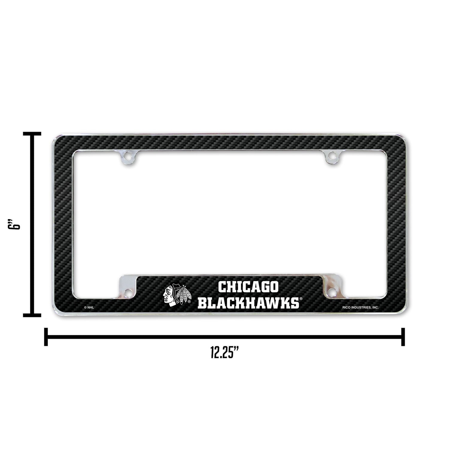 NHL Chicago Blackhawks All Over Chrome License Plate Frame Fan Gear NHL Chicago Blackhawks