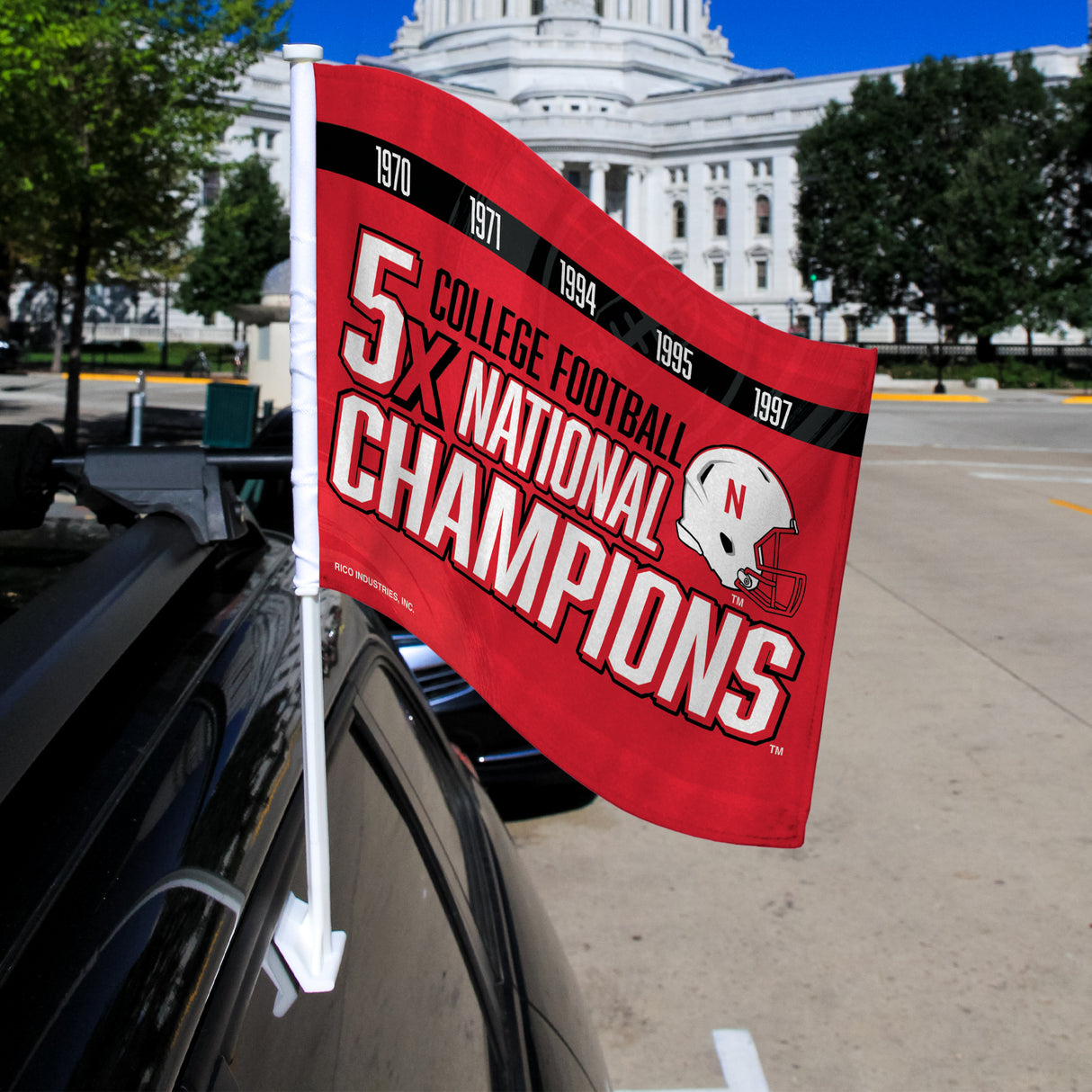NCAA Nebraska Cornhuskers Car Flag Fan Gear NCAA Nebraska Cornhuskers