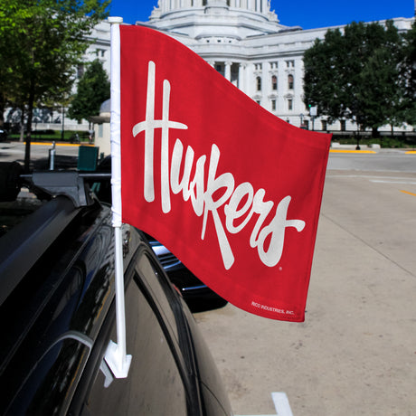NCAA Nebraska Cornhuskers Car Flag Fan Gear NCAA Nebraska Cornhuskers