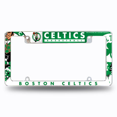 NBA Boston Celtics All Over Chrome License Plate Frame Fan Gear NBA Boston Celtics