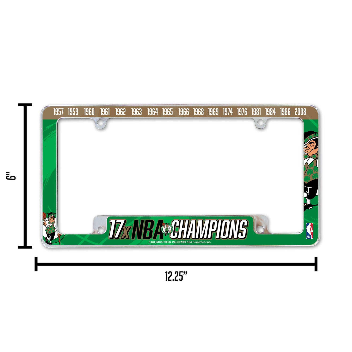 NBA Boston Celtics All Over Chrome License Plate Frame Fan Gear NBA Boston Celtics