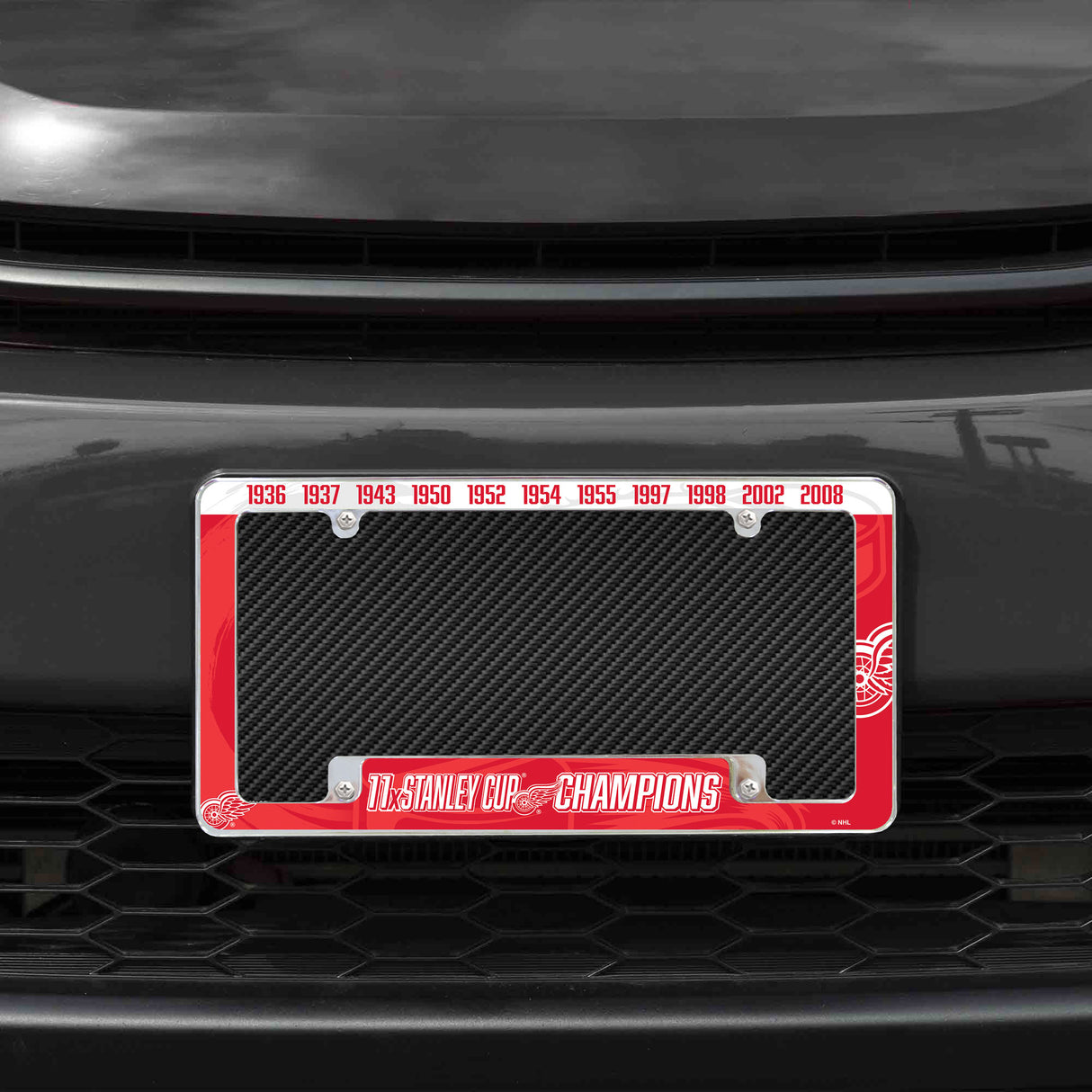 NHL Detroit Red Wings All Over Chrome License Plate Frame Fan Gear NHL Detroit Red Wings