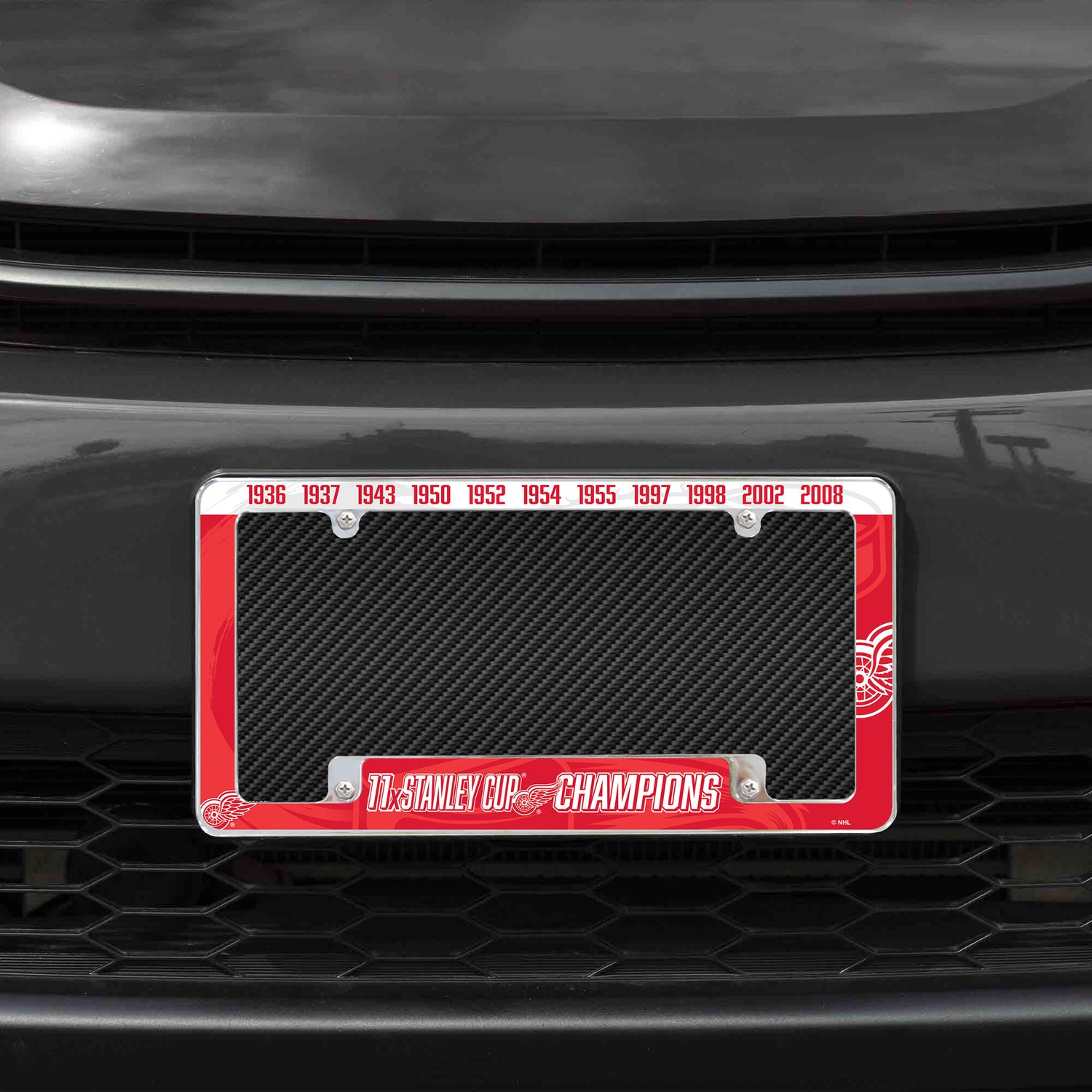 NHL Detroit Red Wings All Over Chrome License Plate Frame Fan Gear NHL Detroit Red Wings