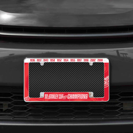 NHL Detroit Red Wings All Over Chrome License Plate Frame Fan Gear NHL Detroit Red Wings
