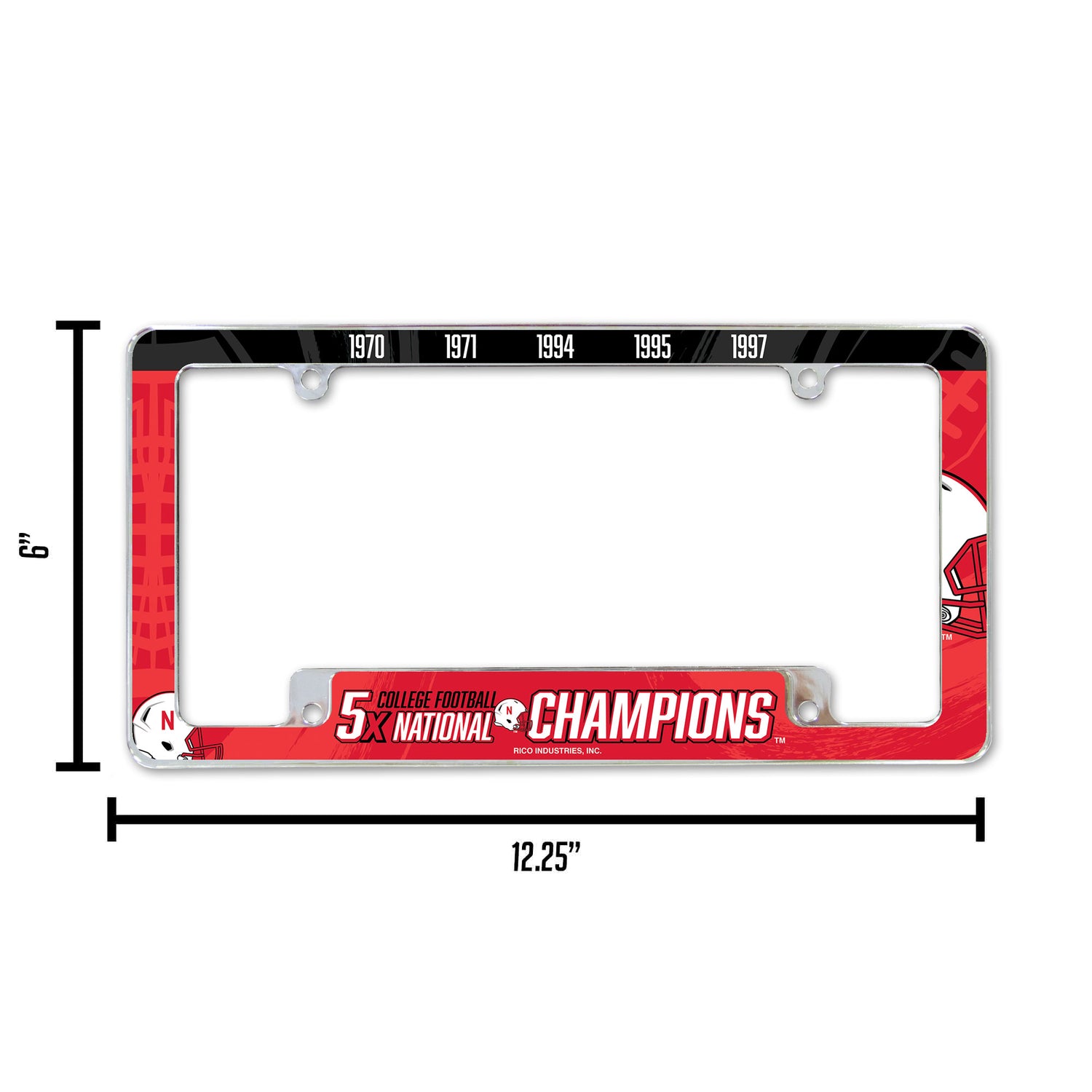 NCAA Nebraska Cornhuskers All Over Chrome License Plate Frame Fan Gear NCAA Nebraska Cornhuskers