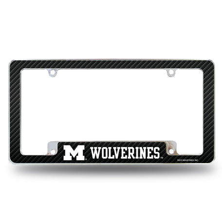 NCAA Michigan Wolverines All Over Chrome License Plate Frame Fan Gear NCAA Michigan Wolverines