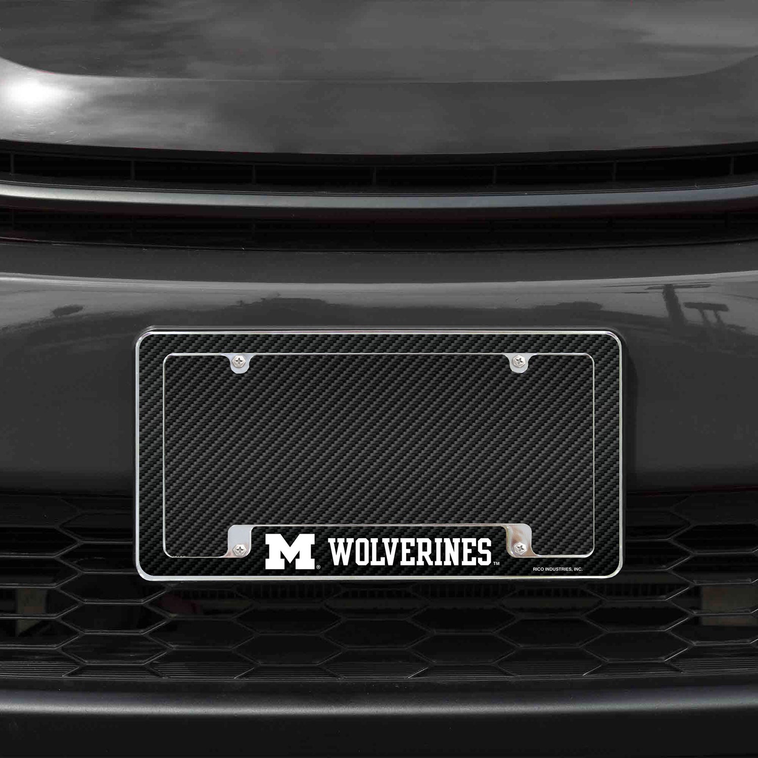 NCAA Michigan Wolverines All Over Chrome License Plate Frame Fan Gear NCAA Michigan Wolverines