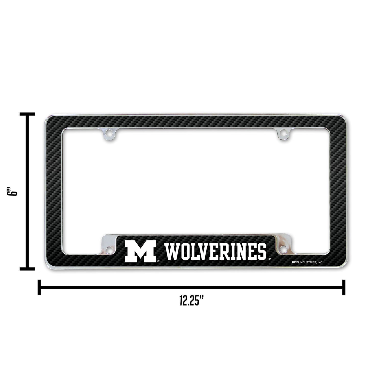 NCAA Michigan Wolverines All Over Chrome License Plate Frame Fan Gear NCAA Michigan Wolverines