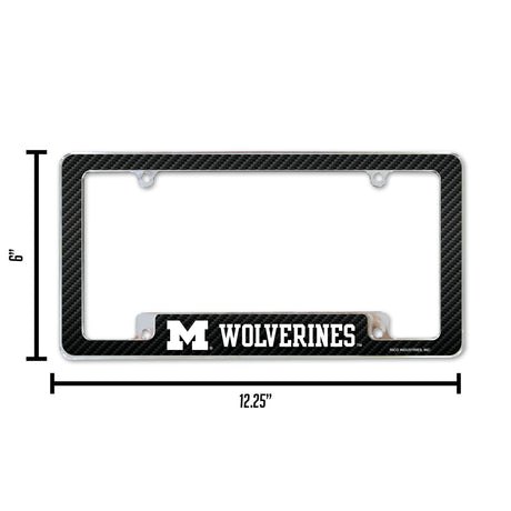 NCAA Michigan Wolverines All Over Chrome License Plate Frame Fan Gear NCAA Michigan Wolverines