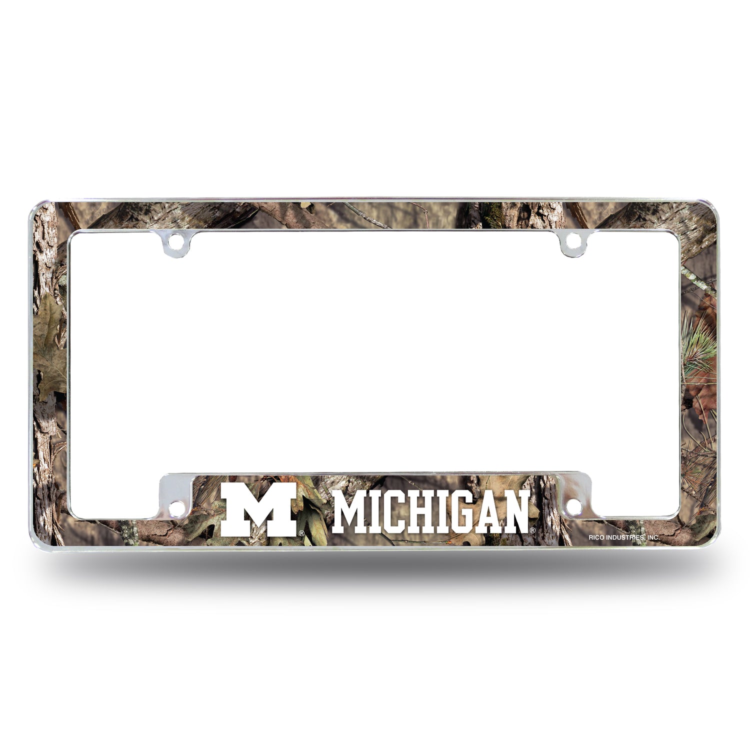 NCAA Michigan Wolverines All Over Chrome License Plate Frame Fan Gear NCAA Michigan Wolverines