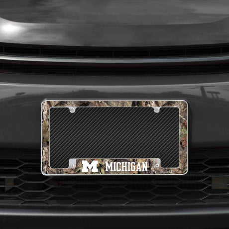 NCAA Michigan Wolverines All Over Chrome License Plate Frame Fan Gear NCAA Michigan Wolverines