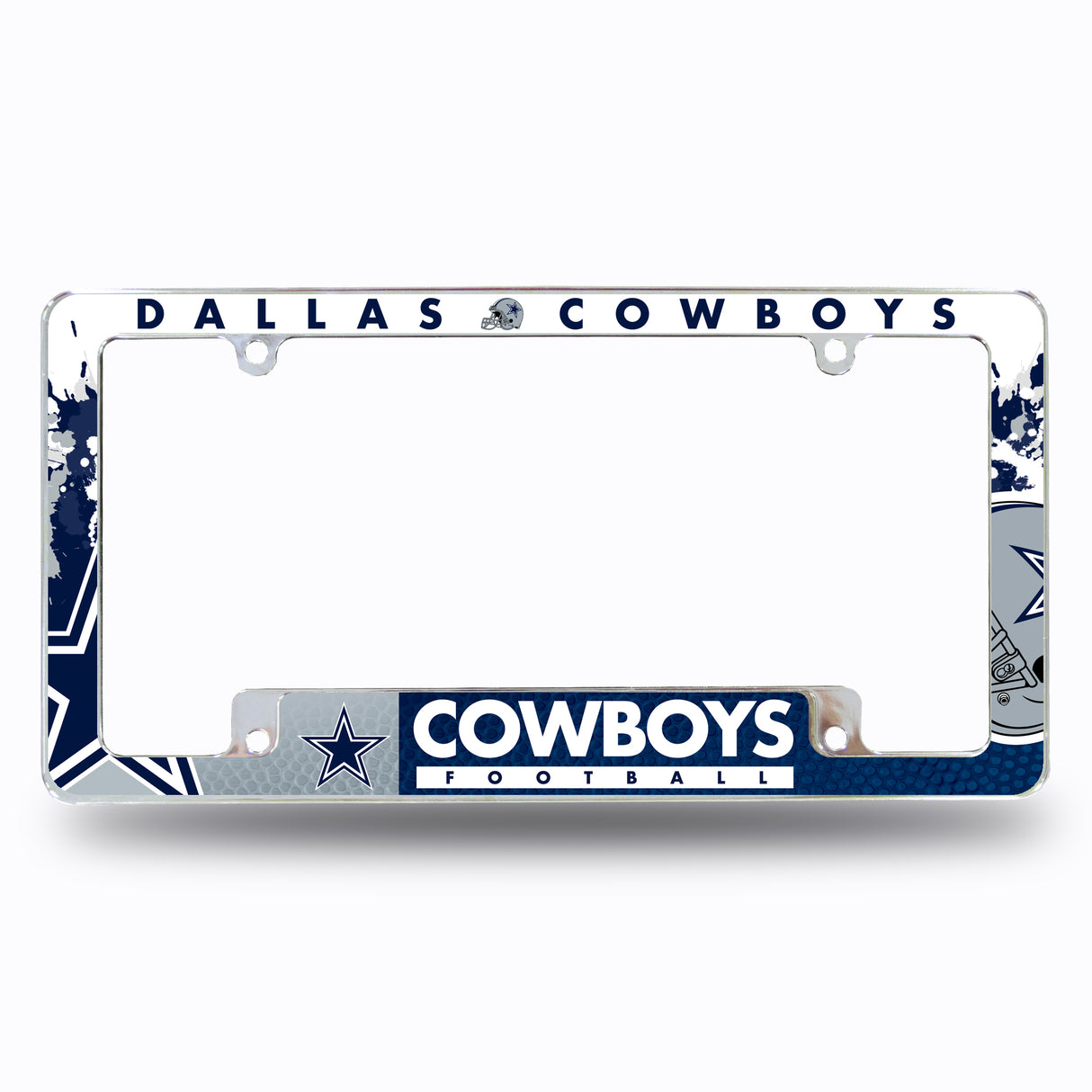 NFL Dallas Cowboys All Over Chrome License Plate Frame Fan Gear NFL Dallas Cowboys