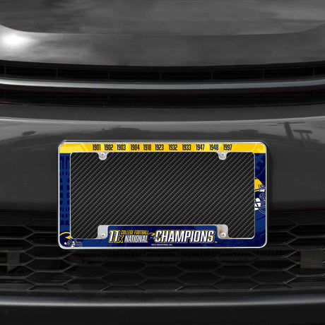 NCAA Michigan Wolverines All Over Chrome License Plate Frame Fan Gear NCAA Michigan Wolverines