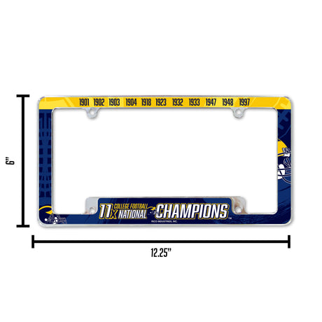 NCAA Michigan Wolverines All Over Chrome License Plate Frame Fan Gear NCAA Michigan Wolverines