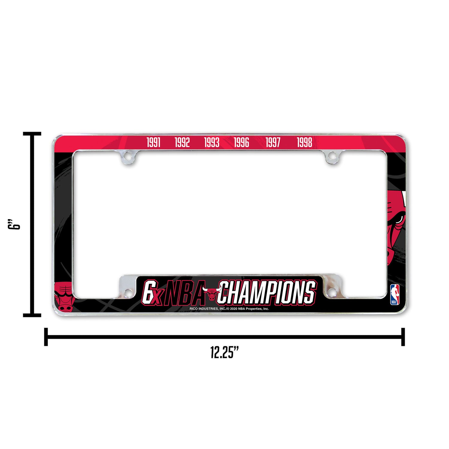 NBA Chicago Bulls All Over Chrome License Plate Frame Fan Gear NBA Chicago Bulls