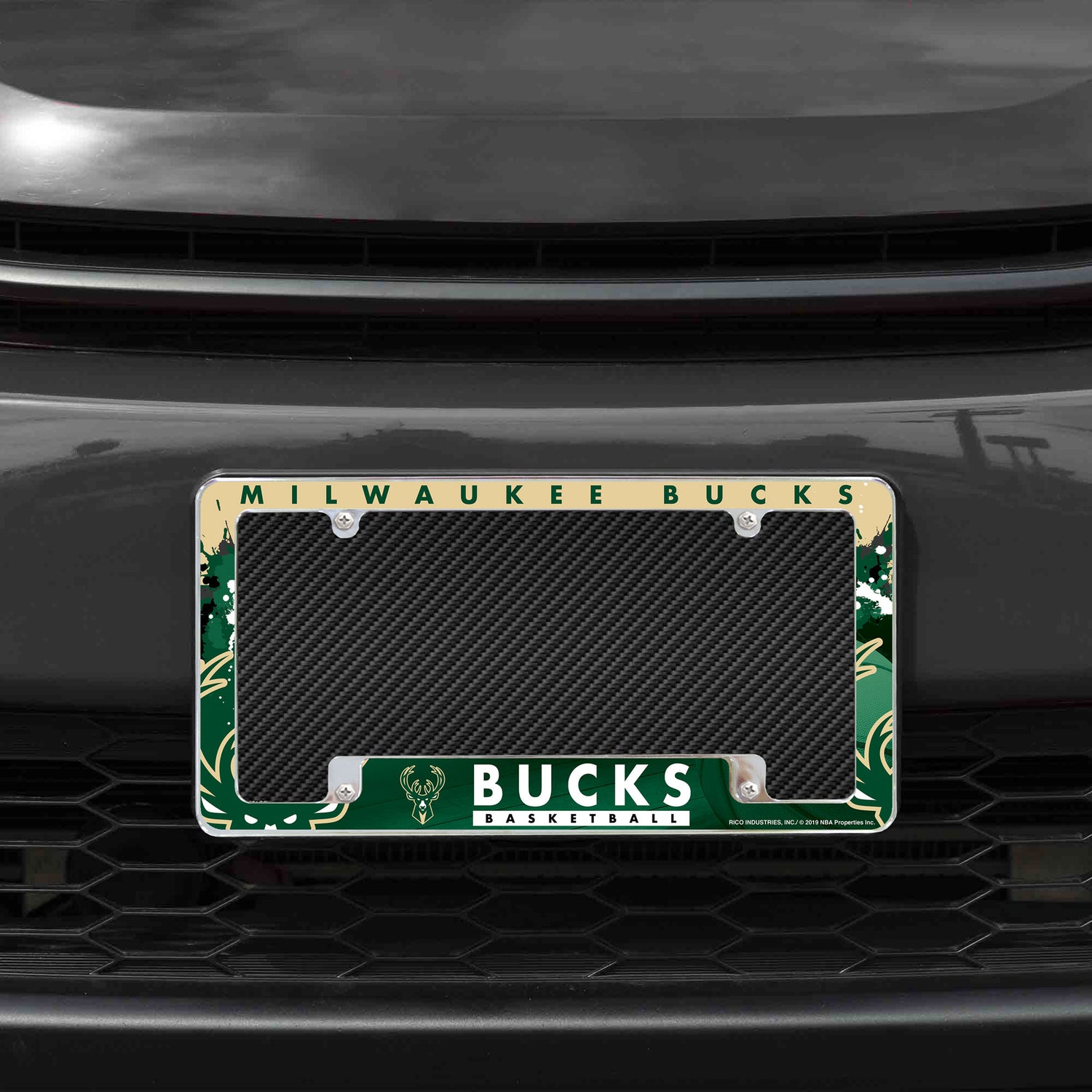 NBA Milwaukee Bucks All Over Chrome License Plate Frame Fan Gear NBA Milwaukee Bucks