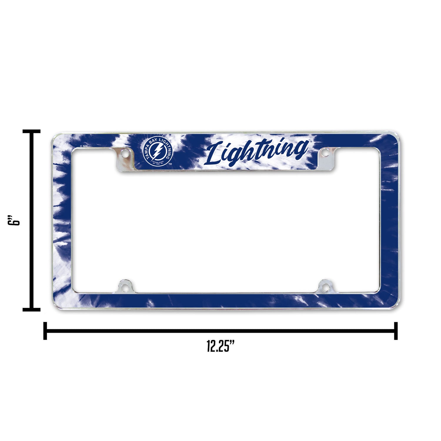 NHL Tampa Bay Lightning All Over Chrome Frame Fan Gear NHL Tampa Bay Lightning