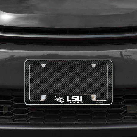 NCAA LSU Tigers All Over Chrome License Plate Frame Fan Gear NCAA LSU Tigers