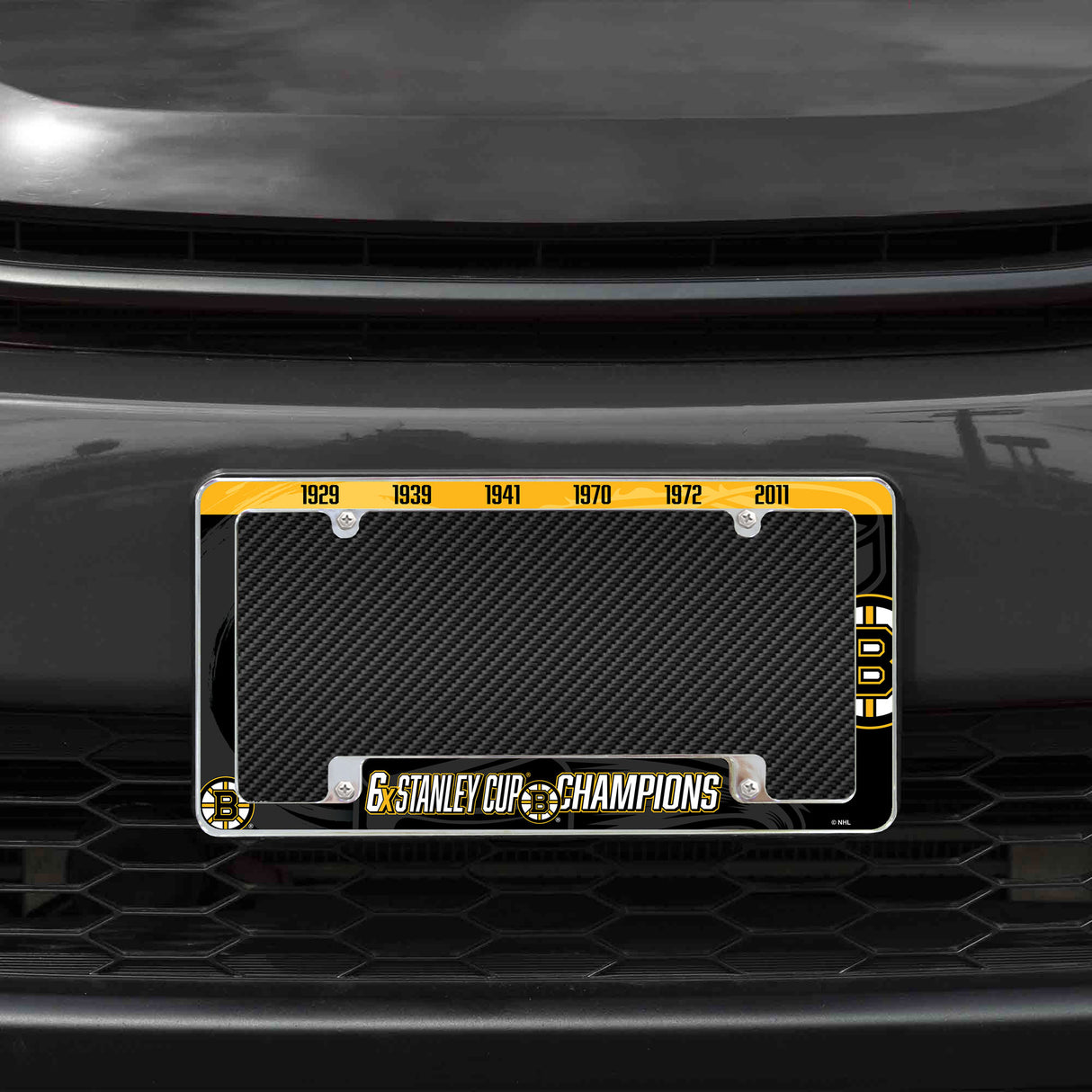 NHL Boston Bruins All Over Chrome License Plate Frame Fan Gear NHL Boston Bruins