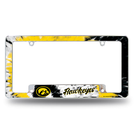 NCAA Iowa Hawkeyes All Over Chrome License Plate Frame Fan Gear NCAA Iowa Hawkeyes
