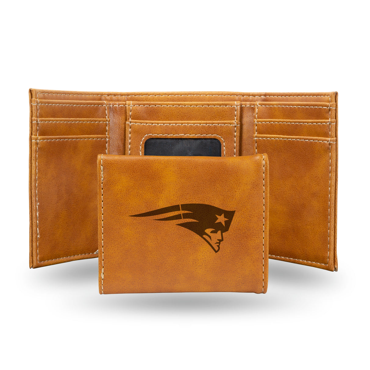 NFL New England Patriots Laser Engraved Trifold Wallet Fan Gear NFL New England Patriots