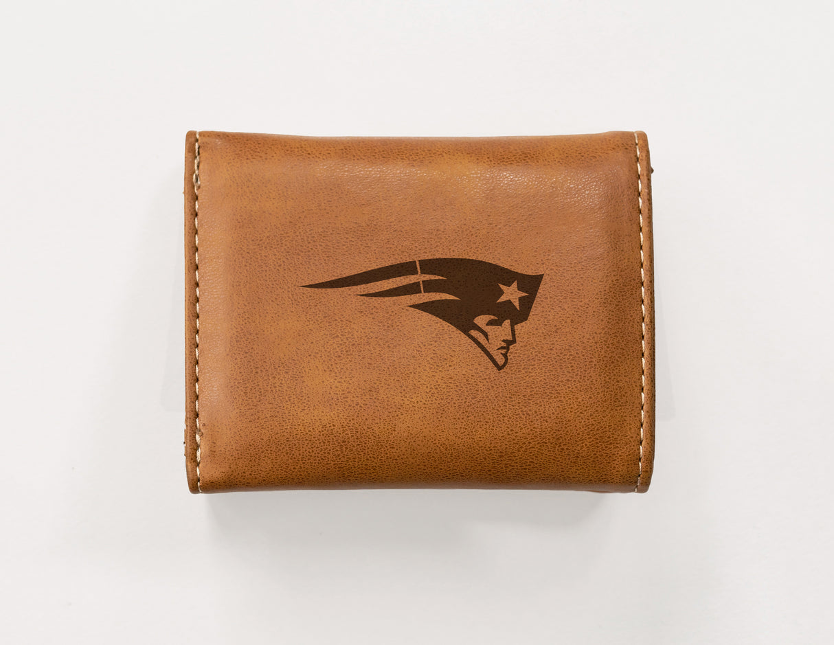 NFL New England Patriots Laser Engraved Trifold Wallet Fan Gear NFL New England Patriots