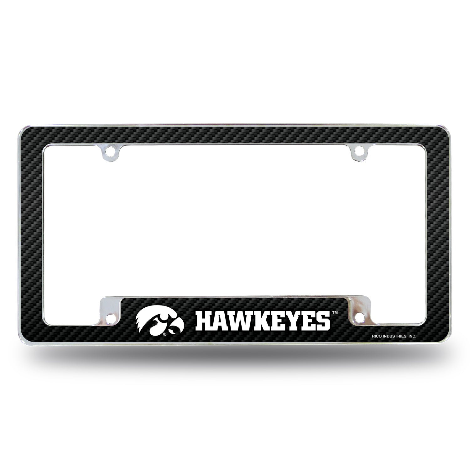 NCAA Iowa Hawkeyes All Over Chrome License Plate Frame Fan Gear NCAA Iowa Hawkeyes
