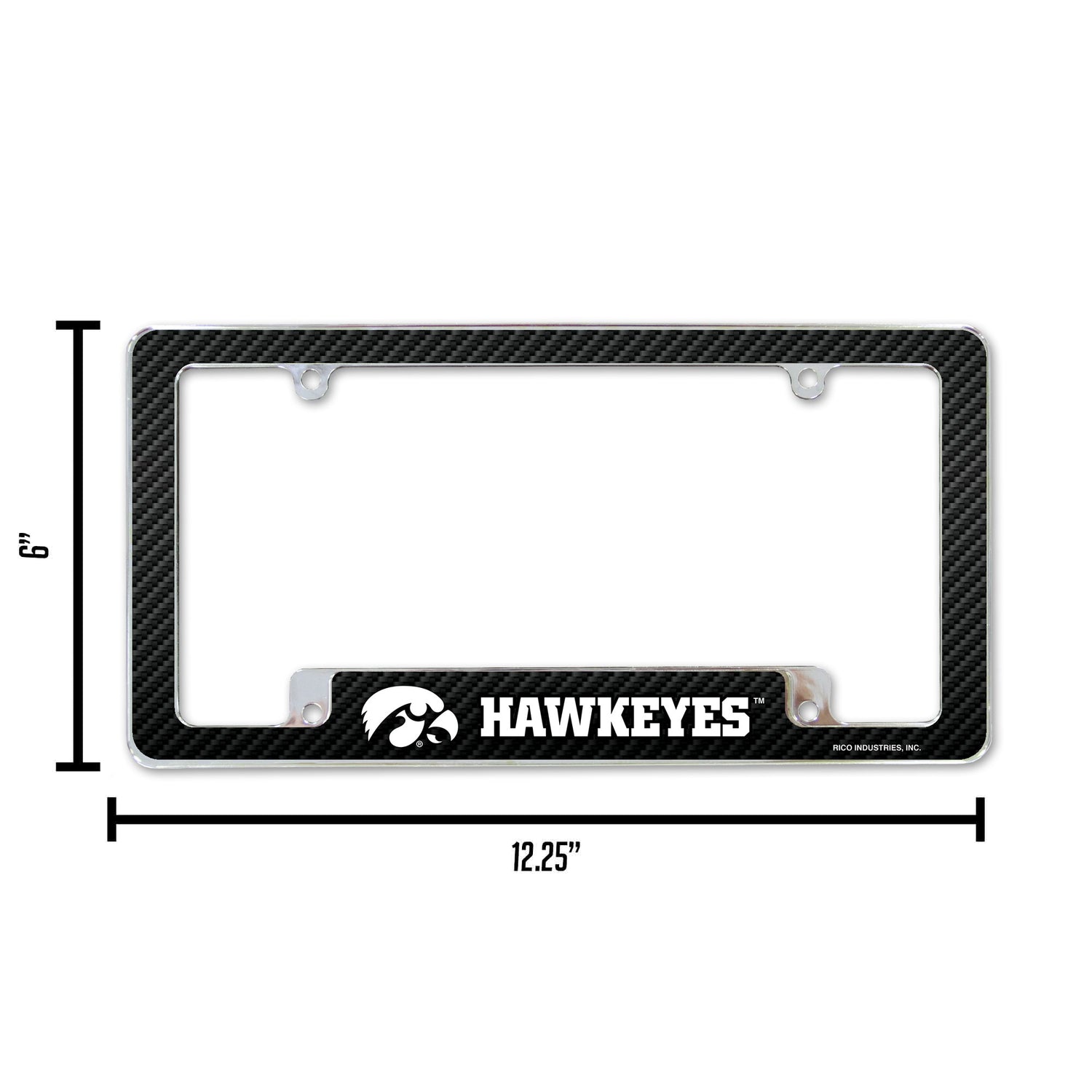 NCAA Iowa Hawkeyes All Over Chrome License Plate Frame Fan Gear NCAA Iowa Hawkeyes