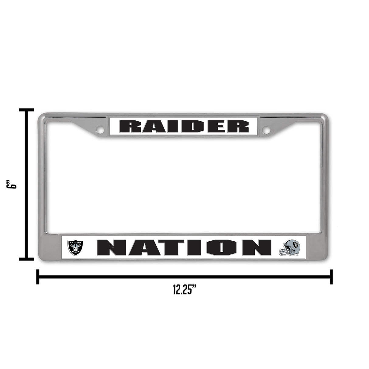 NFL Las Vegas Raiders Chrome License Plate Frame Fan Gear NFL Las Vegas Raiders