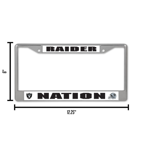 NFL Las Vegas Raiders Chrome License Plate Frame Fan Gear NFL Las Vegas Raiders