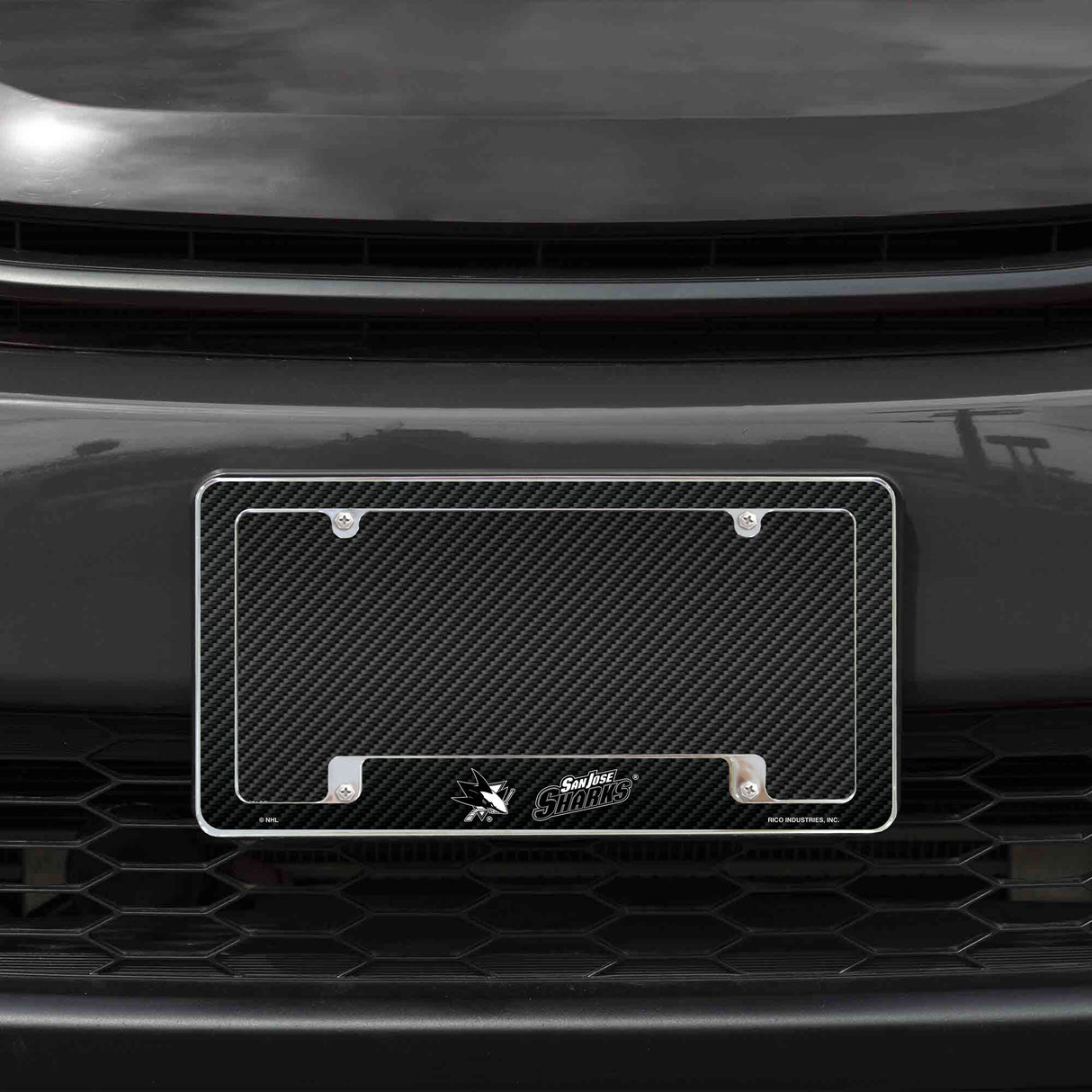 NHL San Jose Sharks All Over Chrome License Plate Frame Fan Gear NHL San Jose Sharks