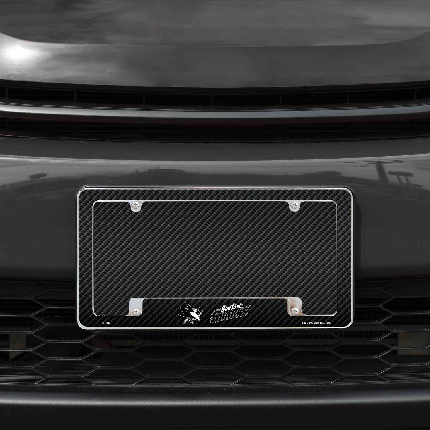 NHL San Jose Sharks All Over Chrome License Plate Frame Fan Gear NHL San Jose Sharks