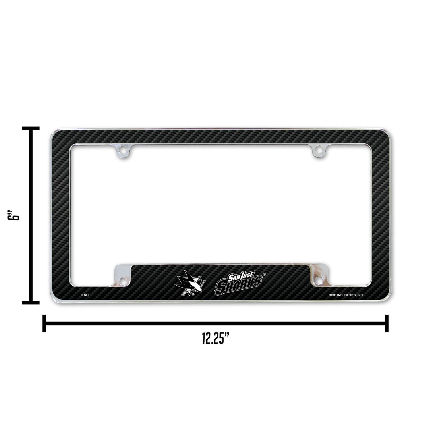 NHL San Jose Sharks All Over Chrome License Plate Frame Fan Gear NHL San Jose Sharks