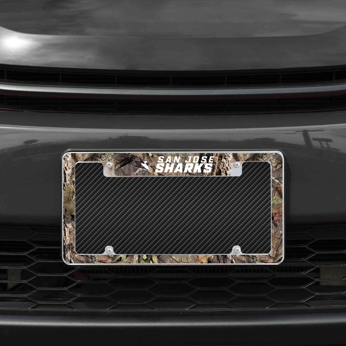NHL San Jose Sharks All Over Chrome License Plate Frame Fan Gear NHL San Jose Sharks