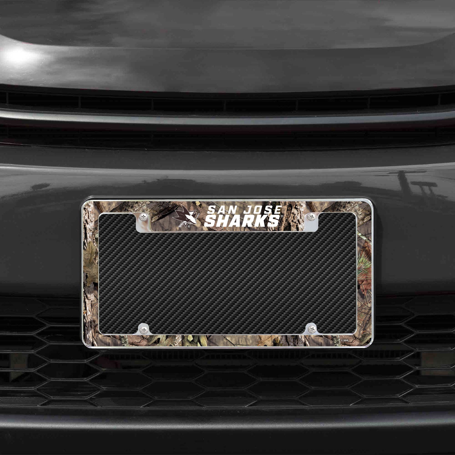 NHL San Jose Sharks All Over Chrome License Plate Frame Fan Gear NHL San Jose Sharks