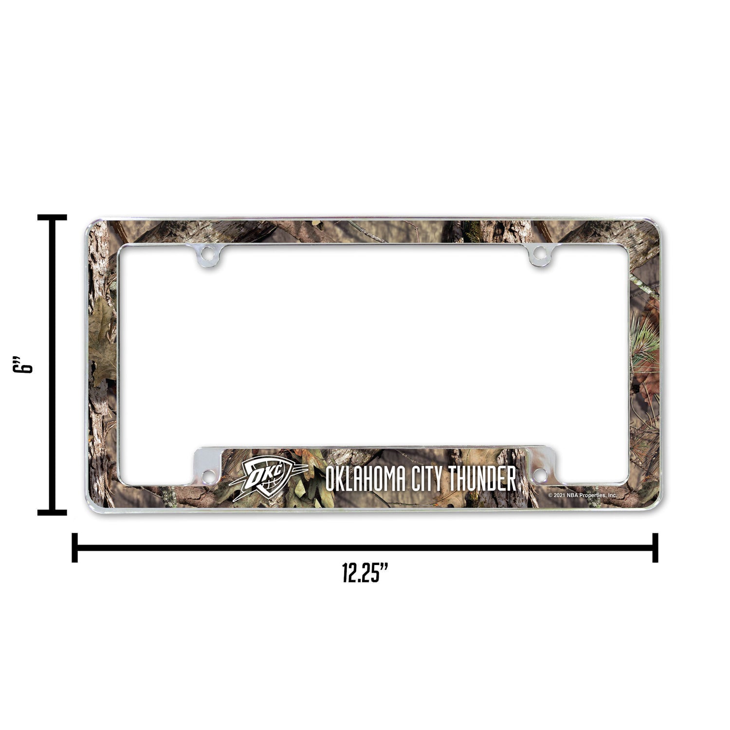 NBA Oklahoma City Thunder All Over Chrome Frame Fan Gear NBA Oklahoma City Thunder