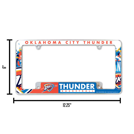 NBA Oklahoma City Thunder All Over Chrome Frame Fan Gear NBA Oklahoma City Thunder