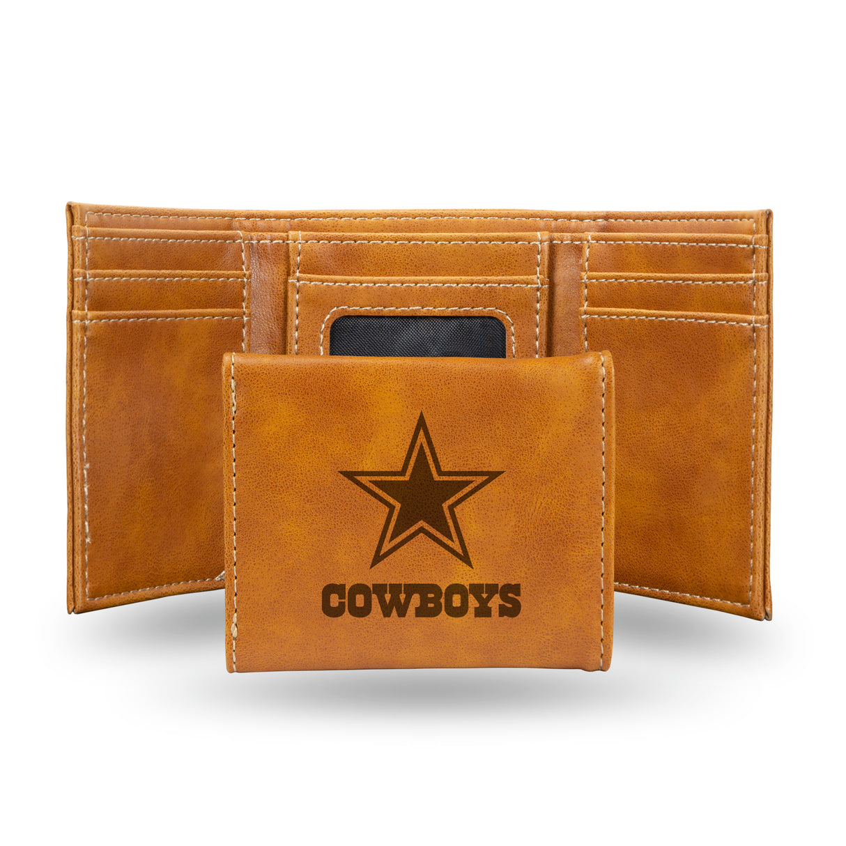 NFL Dallas Cowboys Laser Engraved Trifold Wallet Fan Gear NFL Dallas Cowboys