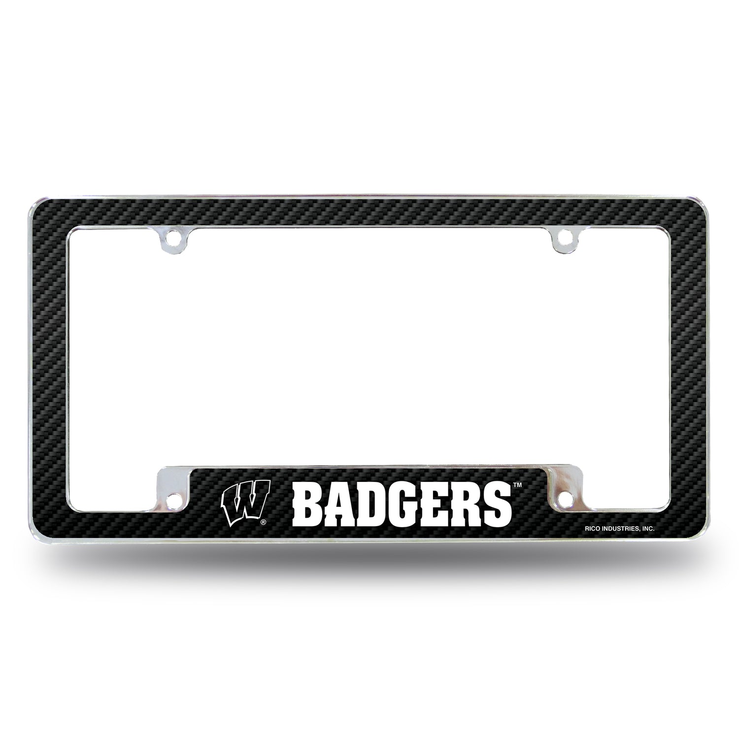 NCAA Wisconsin Badgers All Over Chrome License Plate Frame Fan Gear NCAA Wisconsin Badgers