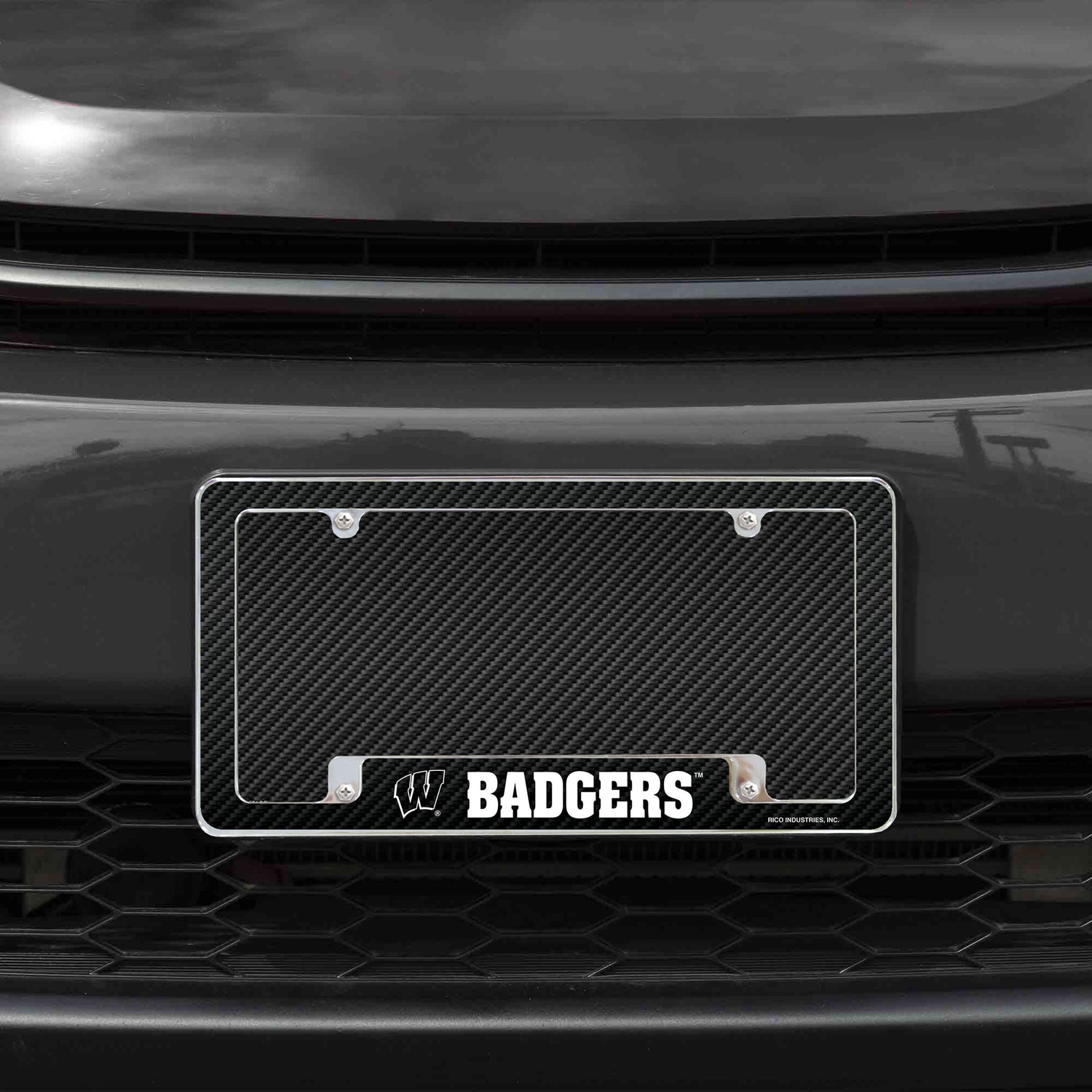 NCAA Wisconsin Badgers All Over Chrome License Plate Frame Fan Gear NCAA Wisconsin Badgers