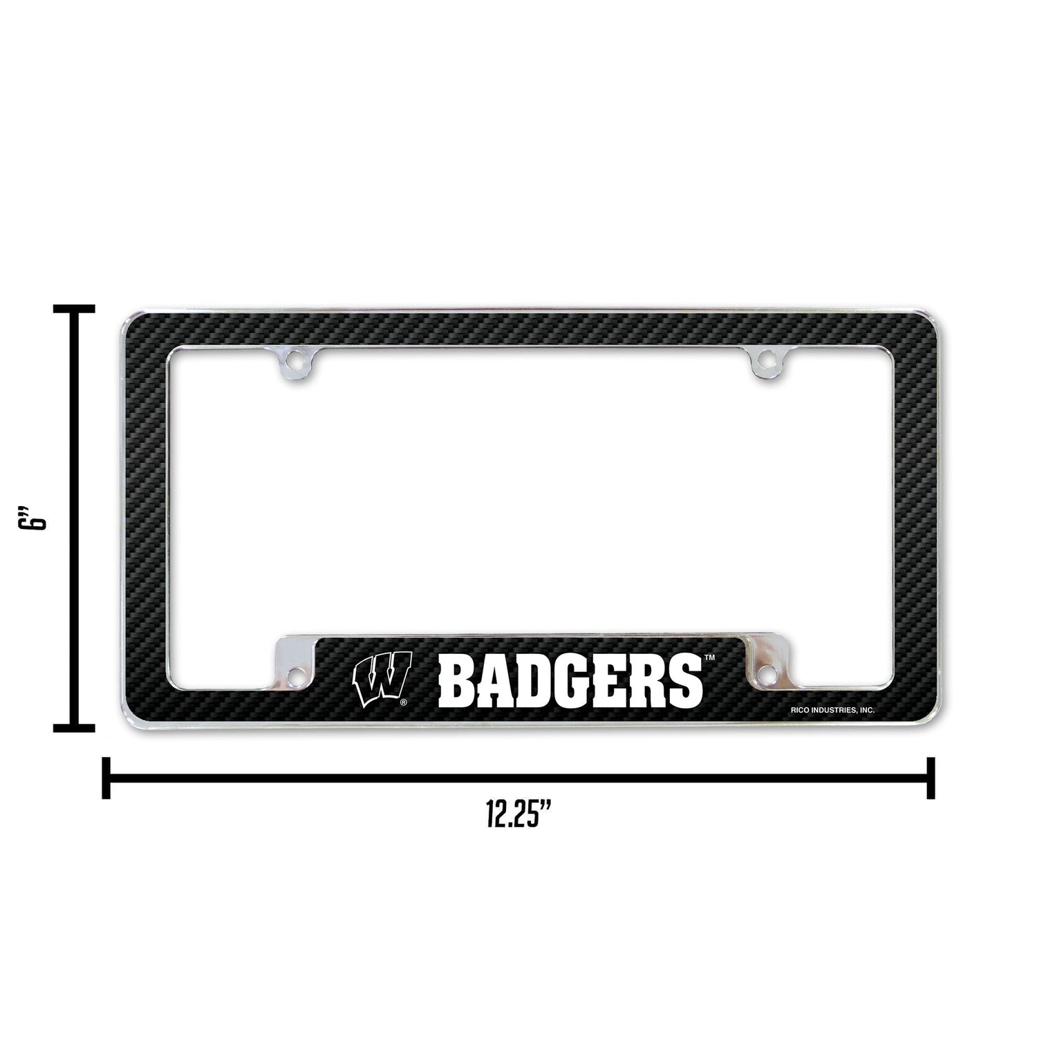 NCAA Wisconsin Badgers All Over Chrome License Plate Frame Fan Gear NCAA Wisconsin Badgers