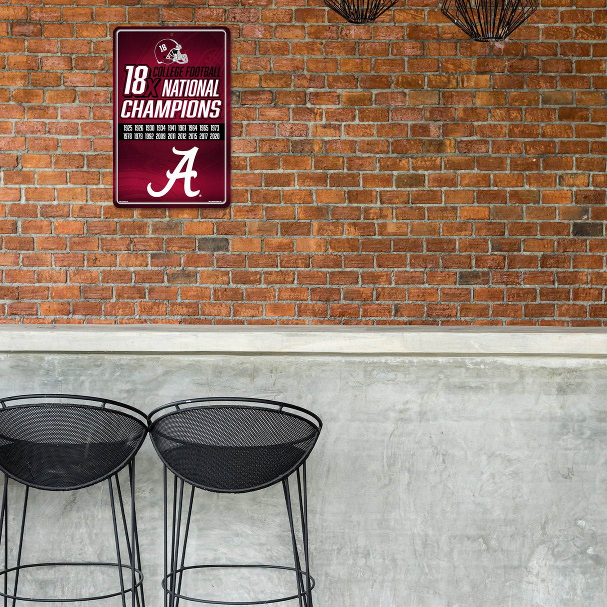 NCAA Alabama Crimson Tide Large Metal Sign Fan Gear NCAA Alabama Crimson Tide