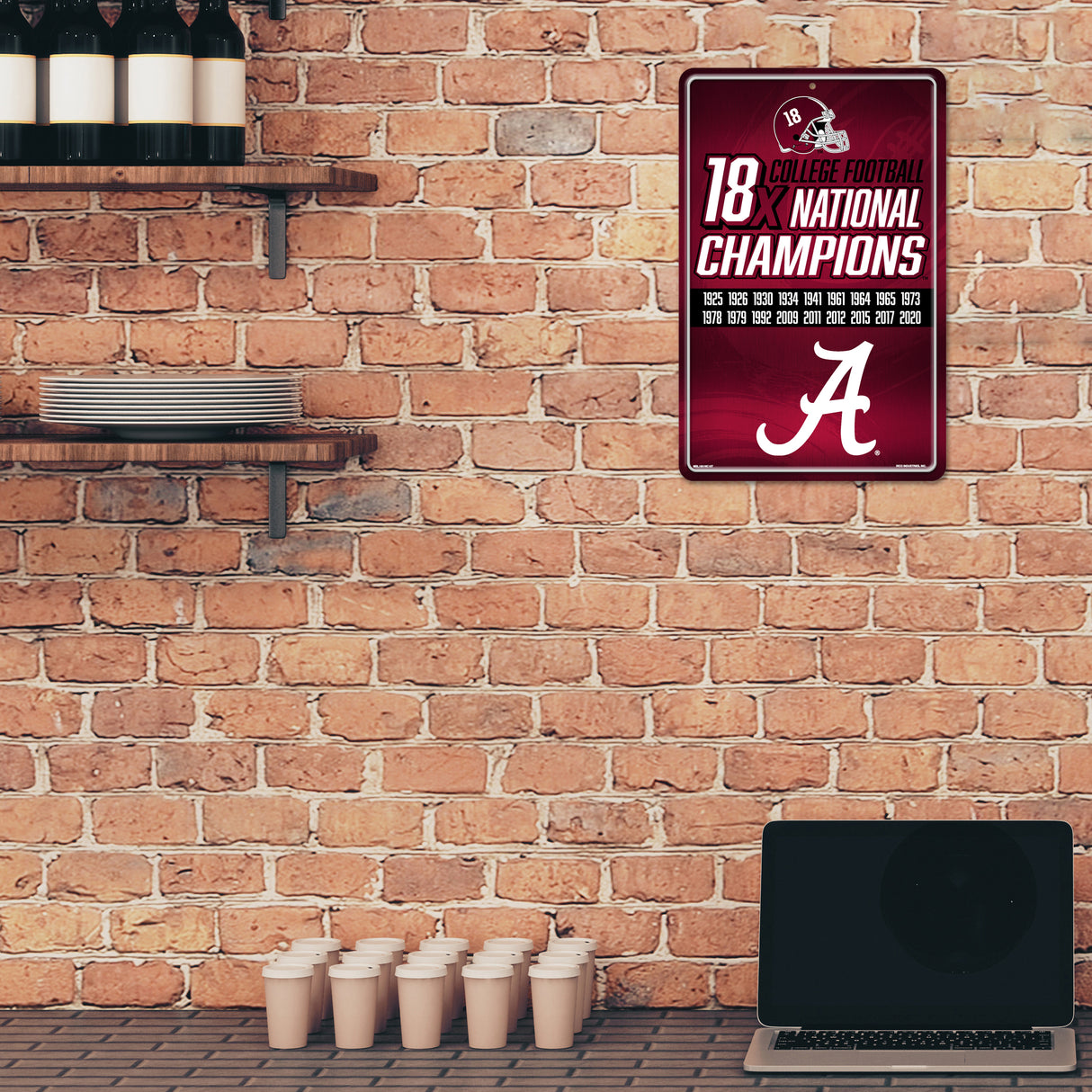 NCAA Alabama Crimson Tide Large Metal Sign Fan Gear NCAA Alabama Crimson Tide