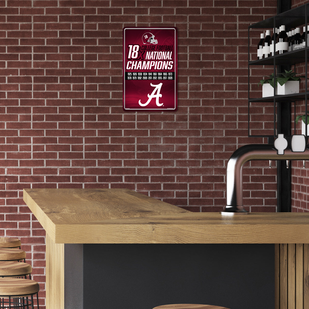 NCAA Alabama Crimson Tide Large Metal Sign Fan Gear NCAA Alabama Crimson Tide