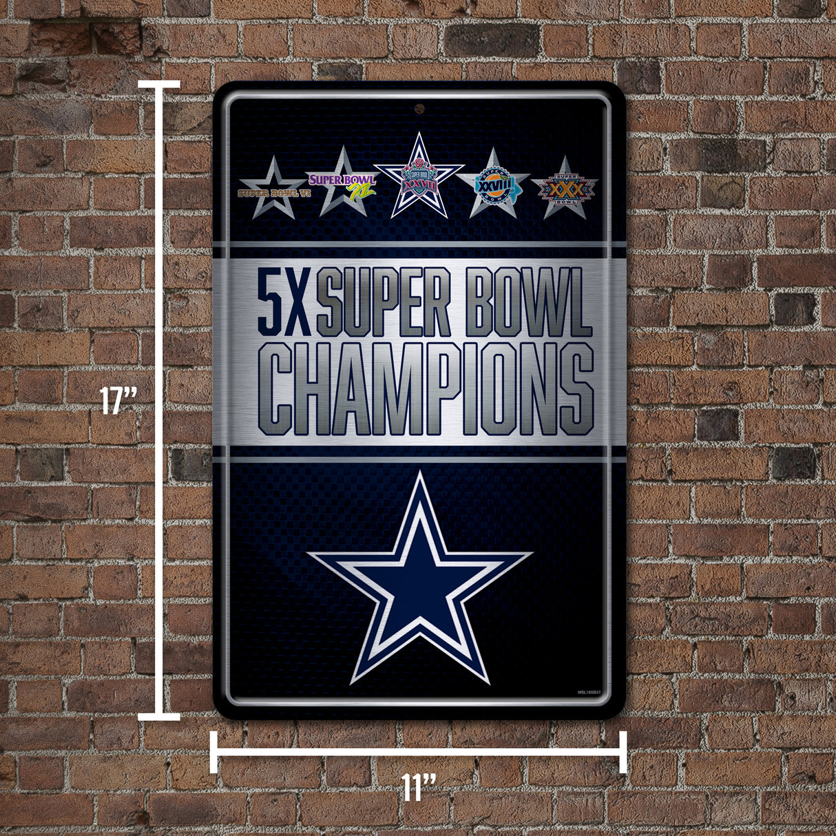 NFL Dallas Cowboys Large Metal Sign Fan Gear NFL Dallas Cowboys