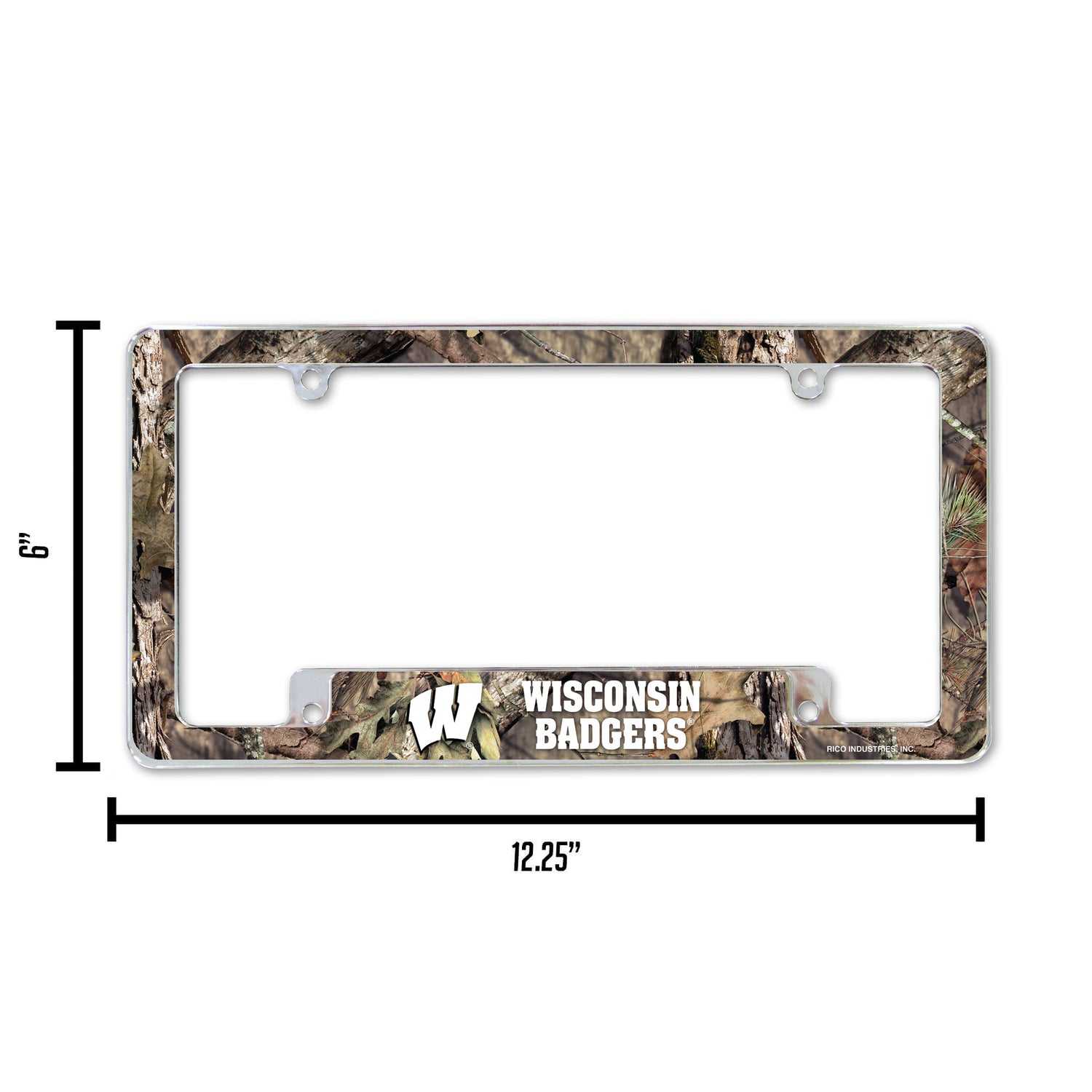NCAA Wisconsin Badgers All Over Chrome License Plate Frame Fan Gear NCAA Wisconsin Badgers