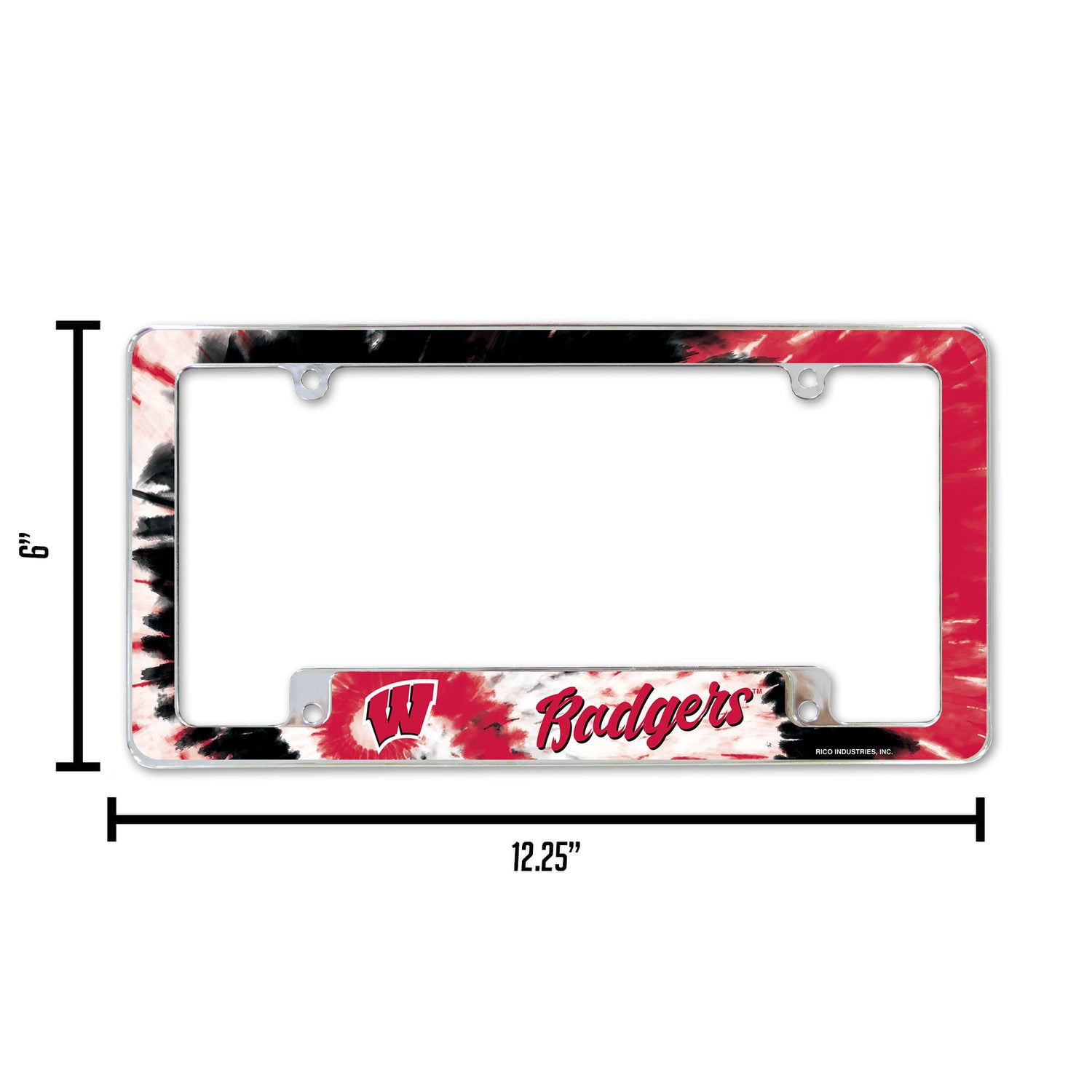NCAA Wisconsin Badgers All Over Chrome License Plate Frame Fan Gear NCAA Wisconsin Badgers