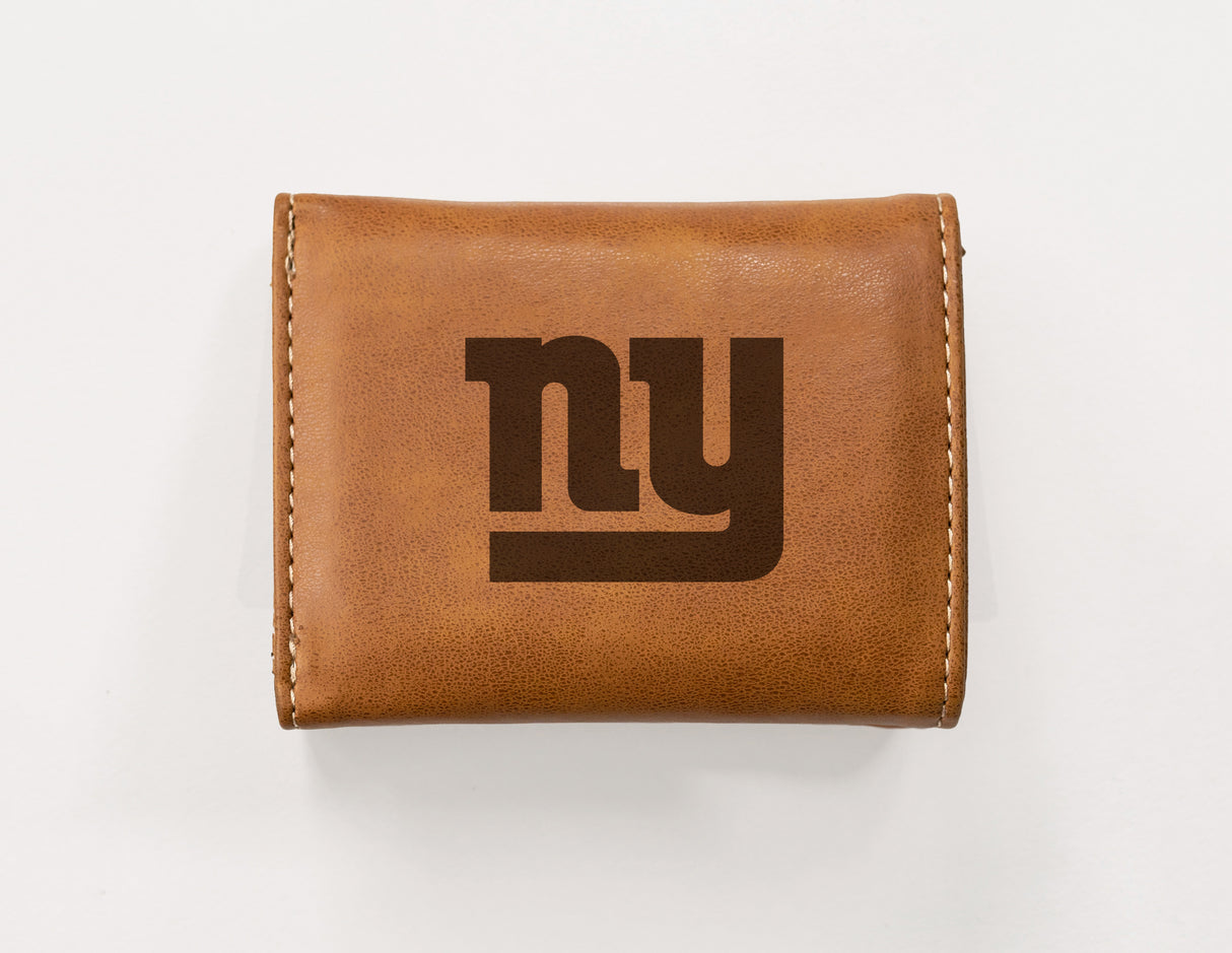 NFL New York Giants Laser Engraved Trifold Wallet Fan Gear NFL New York Giants
